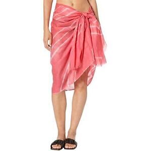 Hat Attack Frayed Pink Tie Dye Sarong Beach Coverup NEW Beach Luxe Bohochic